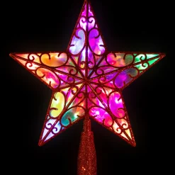 LED Lighted Star Glittered Christmas Tree Topper - 11