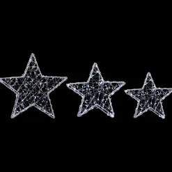 LED Lighted Stars Christmas Outdoor Decorations - 13.75" - White -Set of 3