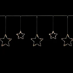 LED Lighted Stars Christmas Garland, 4ft, Warm White Lights