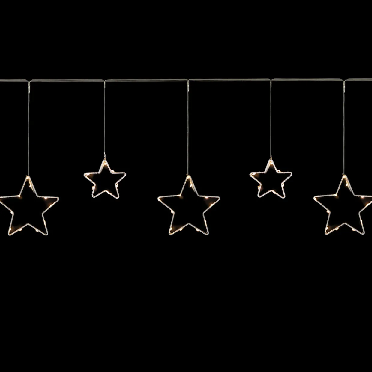 LED Lighted Stars Christmas Garland, 4ft, Warm White Lights