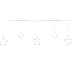 LED Lighted Stars Christmas Garland, 4ft, Warm White Lights