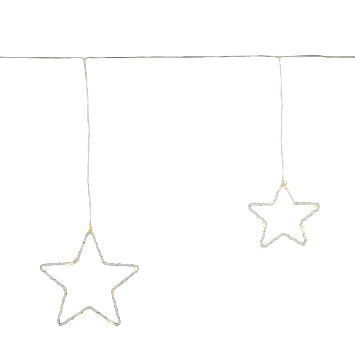 LED Lighted Stars Christmas Garland, 4ft, Warm White Lights
