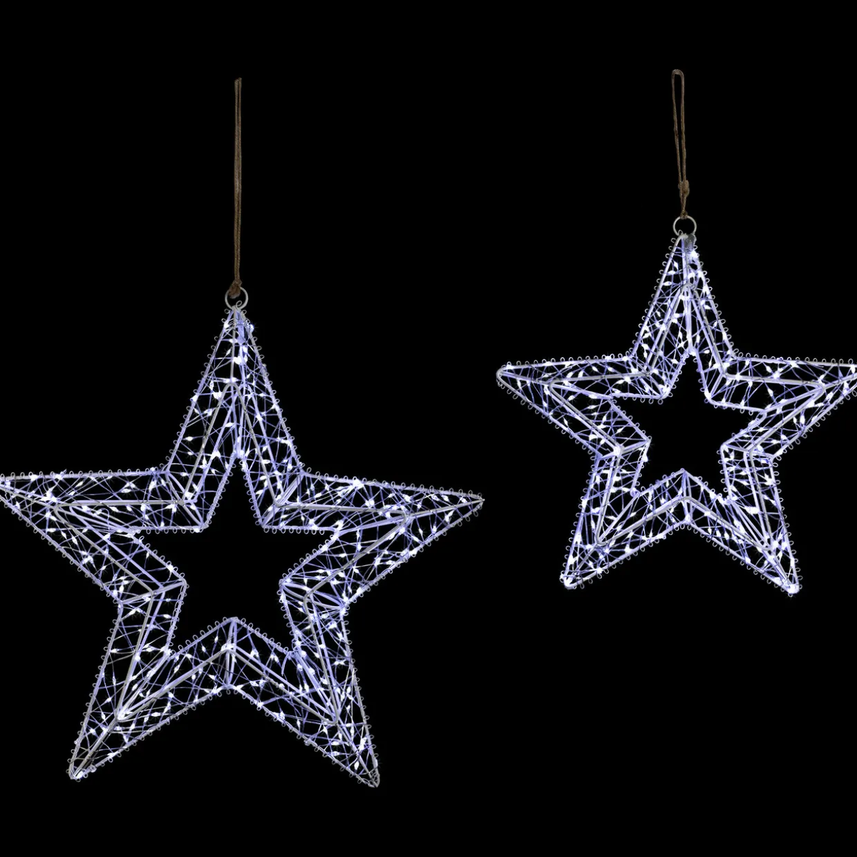 LED Lighted Stars Outdoor Christmas Decorations - 18" - Set of 2 - Cool White Lights