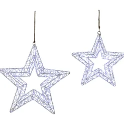 LED Lighted Stars Outdoor Christmas Decorations - 18" - Set of 2 - Cool White Lights