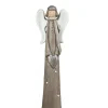 LED Lighted Tall Angel with Heart Christmas Figure - 24" - Brown and White