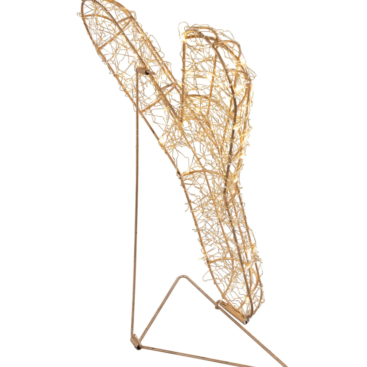 LED Lighted Twinkle "Joy" Metal Wire Outdoor Christmas Decoration - 16" - Gold