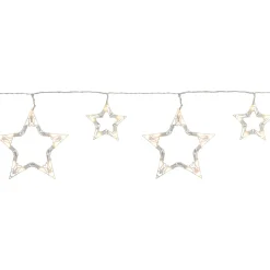 LED Lighted Twinkle Star Icicle Christmas Lights - 9.25' White Wire - 10ct