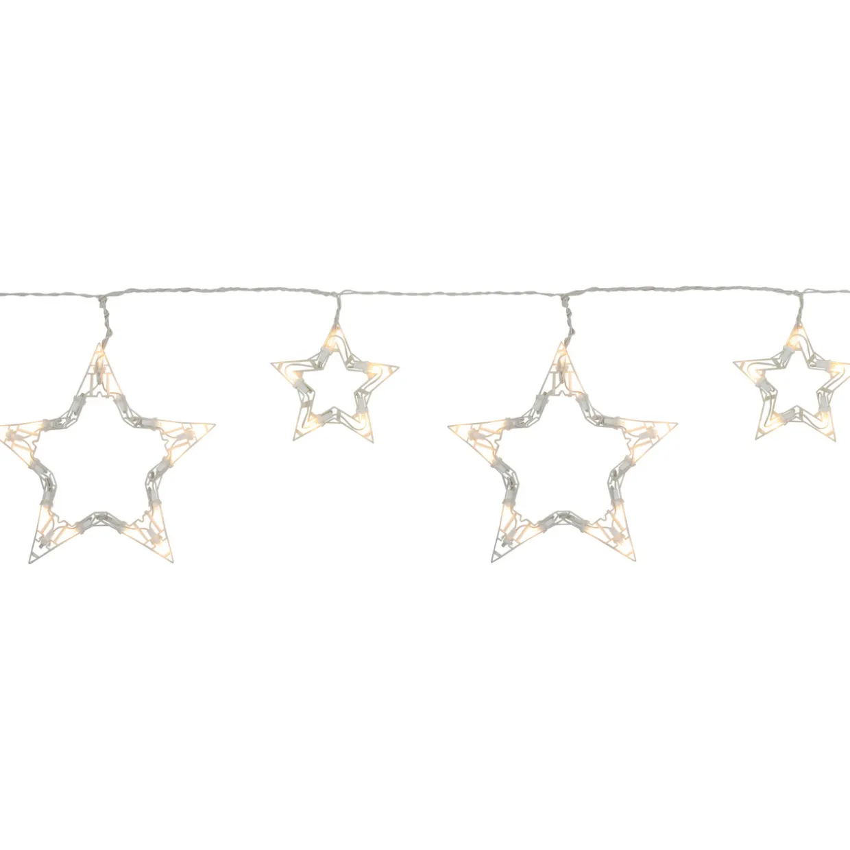 LED Lighted Twinkle Star Icicle Christmas Lights - 9.25' White Wire - 10ct