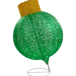 LED Lighted Twinkling Commercial Outdoor Tinsel Onion Christmas Ornament - 38" - Green