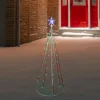 LED Lighted Twinkling Show Cone Outdoor Christmas Tree - 5' - Red and Green