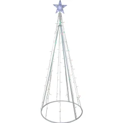 LED Lighted Twinkling Show Cone Outdoor Christmas Tree - 5' - Red and Green