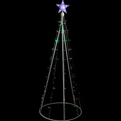 LED Lighted Twinkling Show Cone Outdoor Christmas Tree - 5' - Red and Green