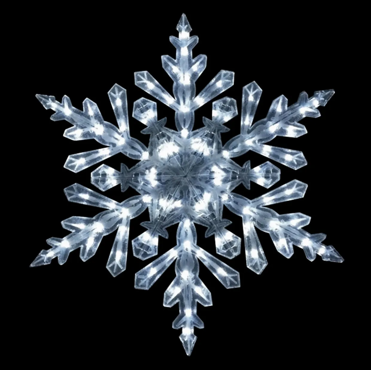 LED Lighted Twinkling Snowflake Christmas Outdoor Decoration - 47" - Cool White