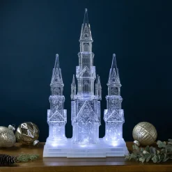 LED Lighted Winter Church Acrylic Christmas Decoration - 17.5"