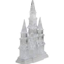 LED Lighted Winter Church Acrylic Christmas Decoration - 17.5