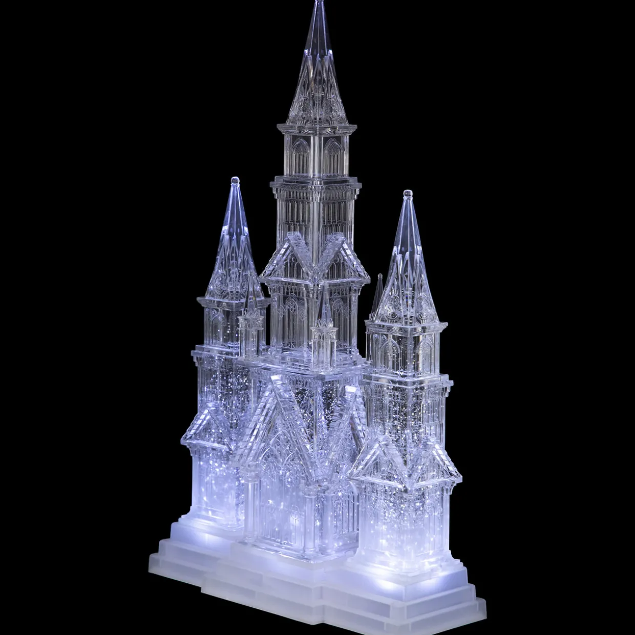 LED Lighted Winter Church Acrylic Christmas Decoration - 17.5"