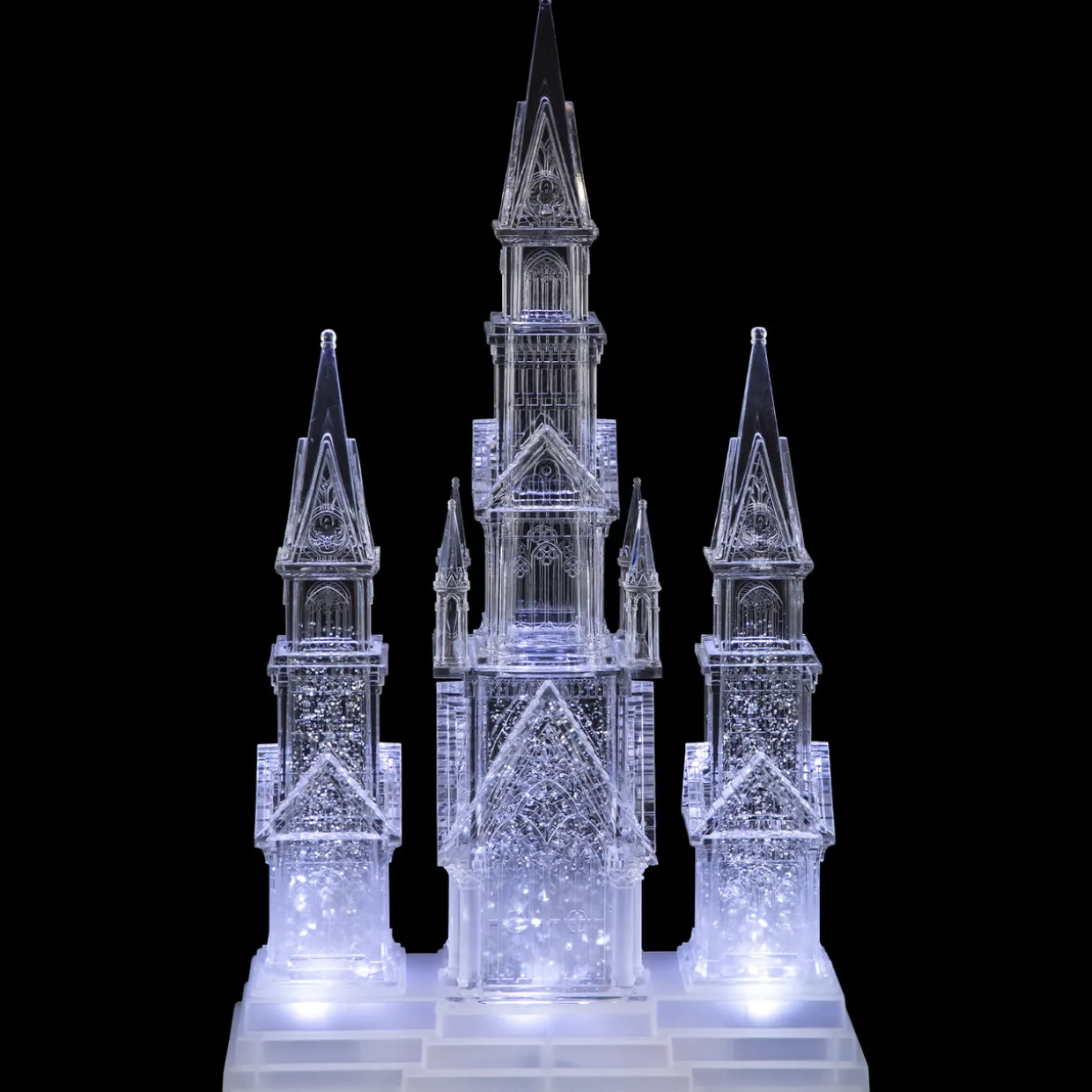 LED Lighted Winter Church Acrylic Christmas Decoration - 17.5"