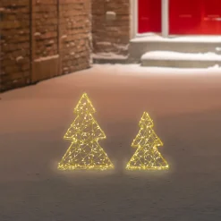 LED Lighted Wire Christmas Tree Decorations - 14