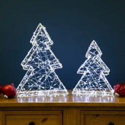 LED Lighted Wire Christmas Tree Decorations - 14
