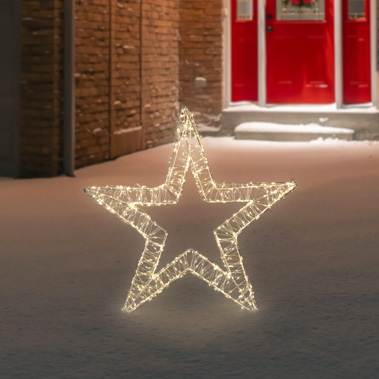 LED Lighted Wire Star Outdoor Christmas Decoration - 22" - Warm White Lights