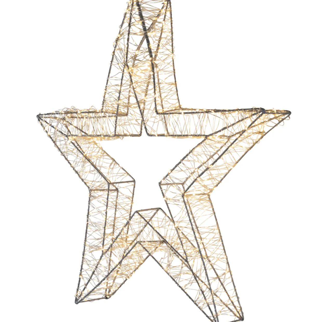 LED Lighted Wire Star Outdoor Christmas Decoration - 22" - Warm White Lights