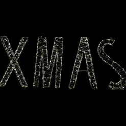 LED Lighted Wire XMAS Outdoor Christmas Sign Decoration - 15.5" - Warm White Lights