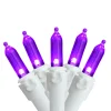 LED Mini Christmas Lights White Wire - Purple - 33' White Wire - 100ct