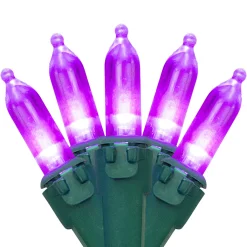 LED Mini Christmas Lights - Purple -33' Green Wire - 100ct