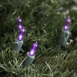 LED Mini Christmas Lights - Purple -33' Green Wire - 100ct