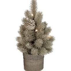 LED Potted Metallic Glitter Artificial Christmas Tree - 10.25