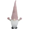 LED Rattan Gnome Christmas Figure - 19" - Warm White Lights - Pink and White