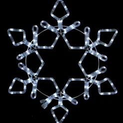 LED Rope Light Snowflake Commercial Christmas Decoration - White - 24"