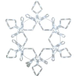 LED Rope Light Snowflake Commercial Christmas Decoration - White - 24"