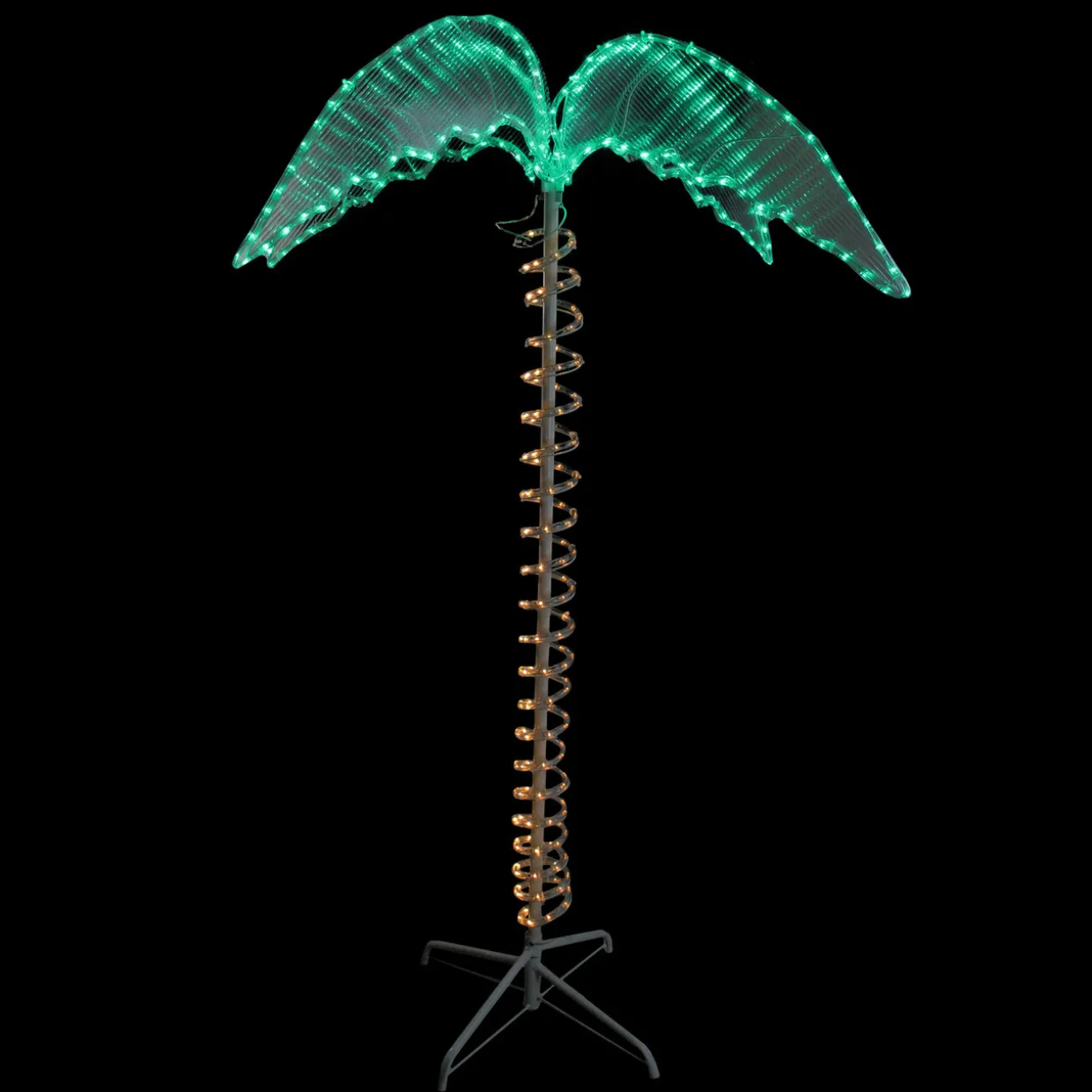 LED Rope Lighted Palm Tree Outdoor Decoration - 4.5' - Green and Clear Lights