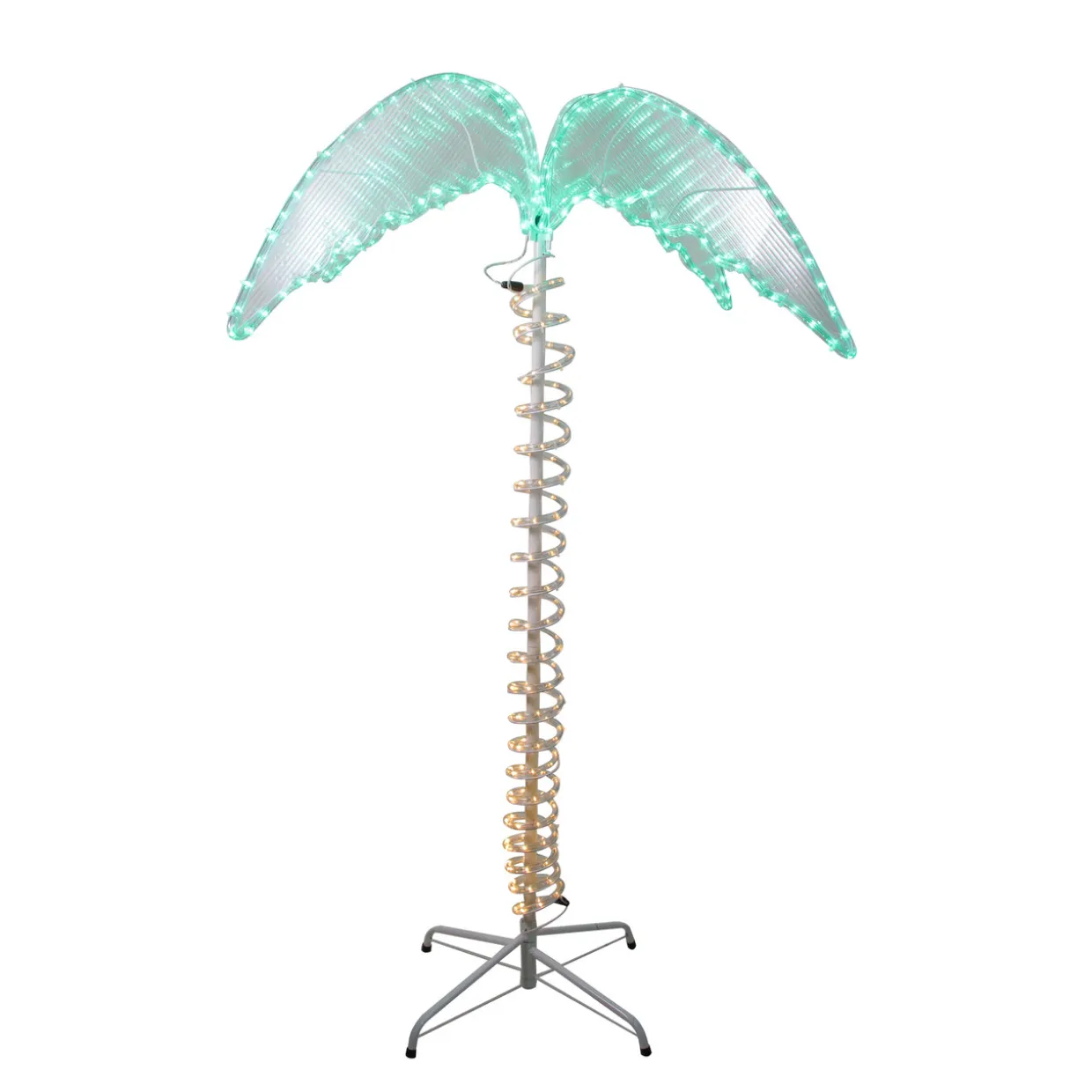 LED Rope Lighted Palm Tree Outdoor Decoration - 4.5' - Green and Clear Lights