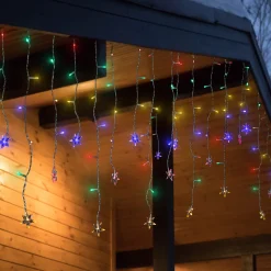 LED Stars Icicle Christmas Lights - Multi-Color - 29.5' Clear Wire - 400ct