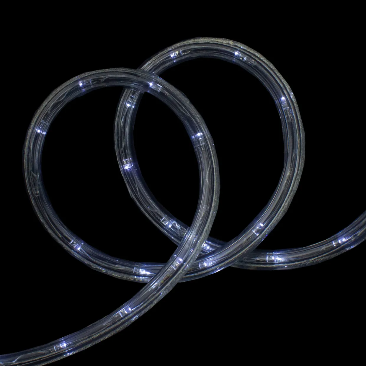 LED White Twinkle Christmas Rope Lights - 18 ft Clear wire