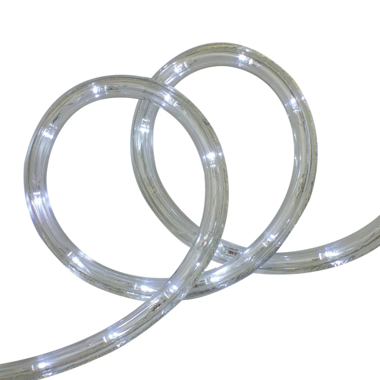 LED White Twinkle Christmas Rope Lights - 18 ft Clear wire