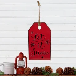 Let It Snow Metal Christmas Wall Sign - 12"