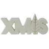 Lettered "XMAS" Tree Ceramic Christmas Sign - 8" - White and Gold