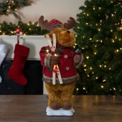 Lighted and Animated Musical Moose Christmas Figure - 24"