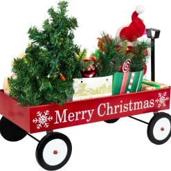 Lighted and Musical Santa Claus Merry Christmas Wagon Decoration - 20