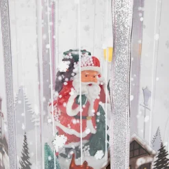 Lighted and Musical Santa Snowing Gift Box with Ribbon Christmas Decoration - 12