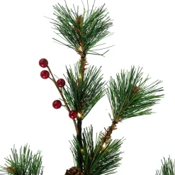 Lighted Berry and Pinecone Christmas Pine Spray - 29