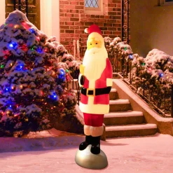Lighted Blow Mold Santa Claus Outdoor Christmas Decoration - 59"