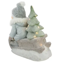 Lighted Boy on a Sled with Tree Christmas Decoration - 15