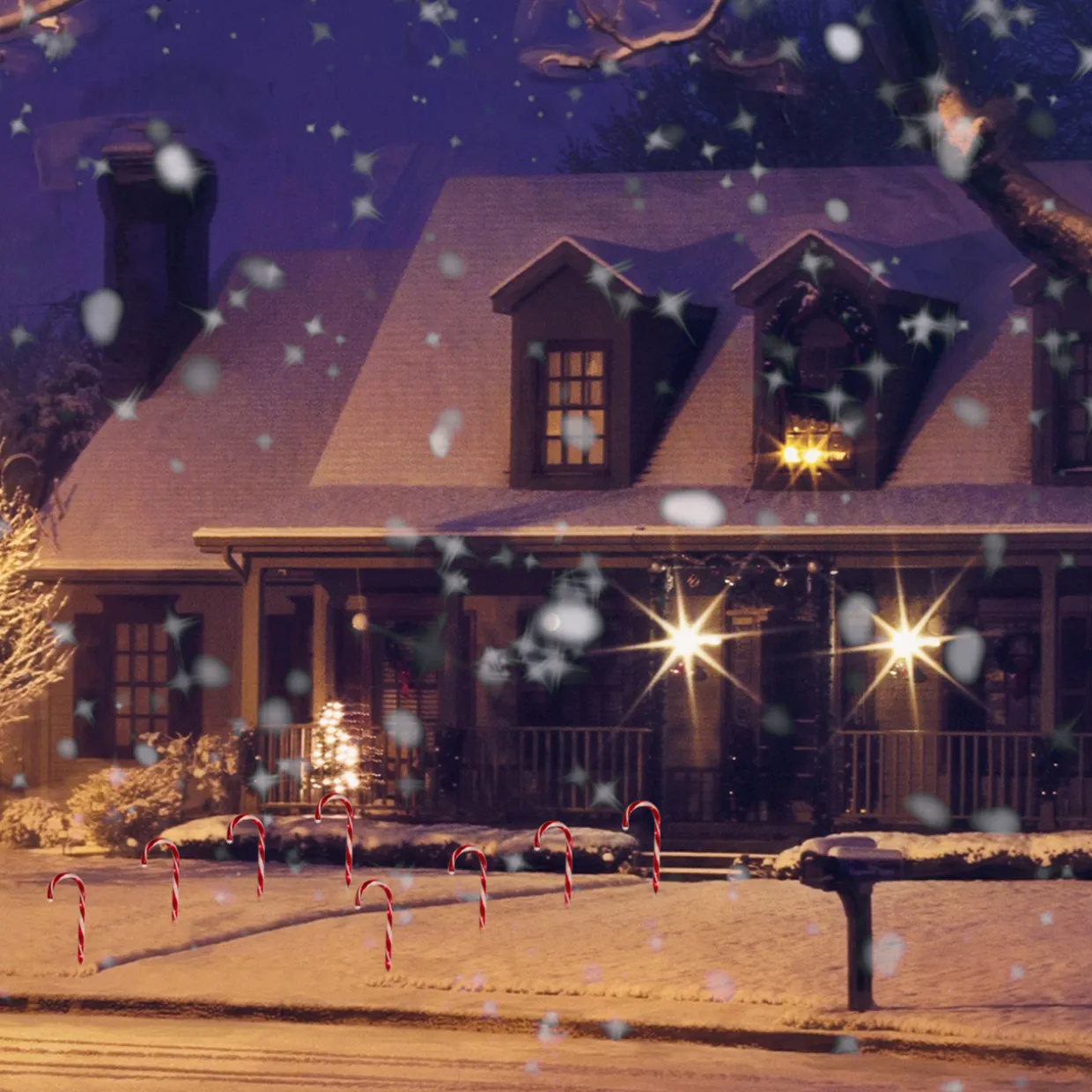 Lighted Candy Cane Outdoor Christmas Pathway Markers - 13.5' White Wire - Set of 10