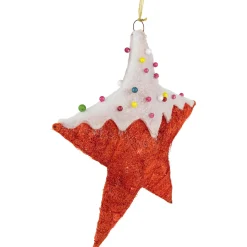 Lighted Candy Covered Sisal Star Christmas Window Decoration - 18