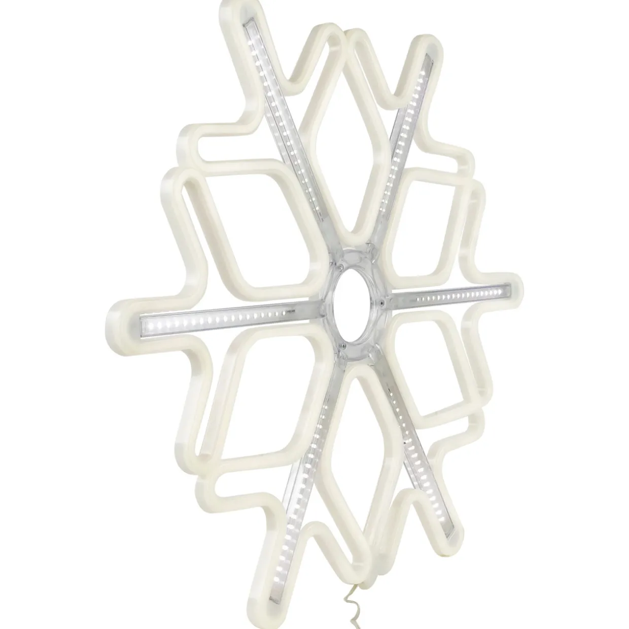 Lighted Cascading Snowflake Outdoor Christmas Decoration - 16" - Clear Lights