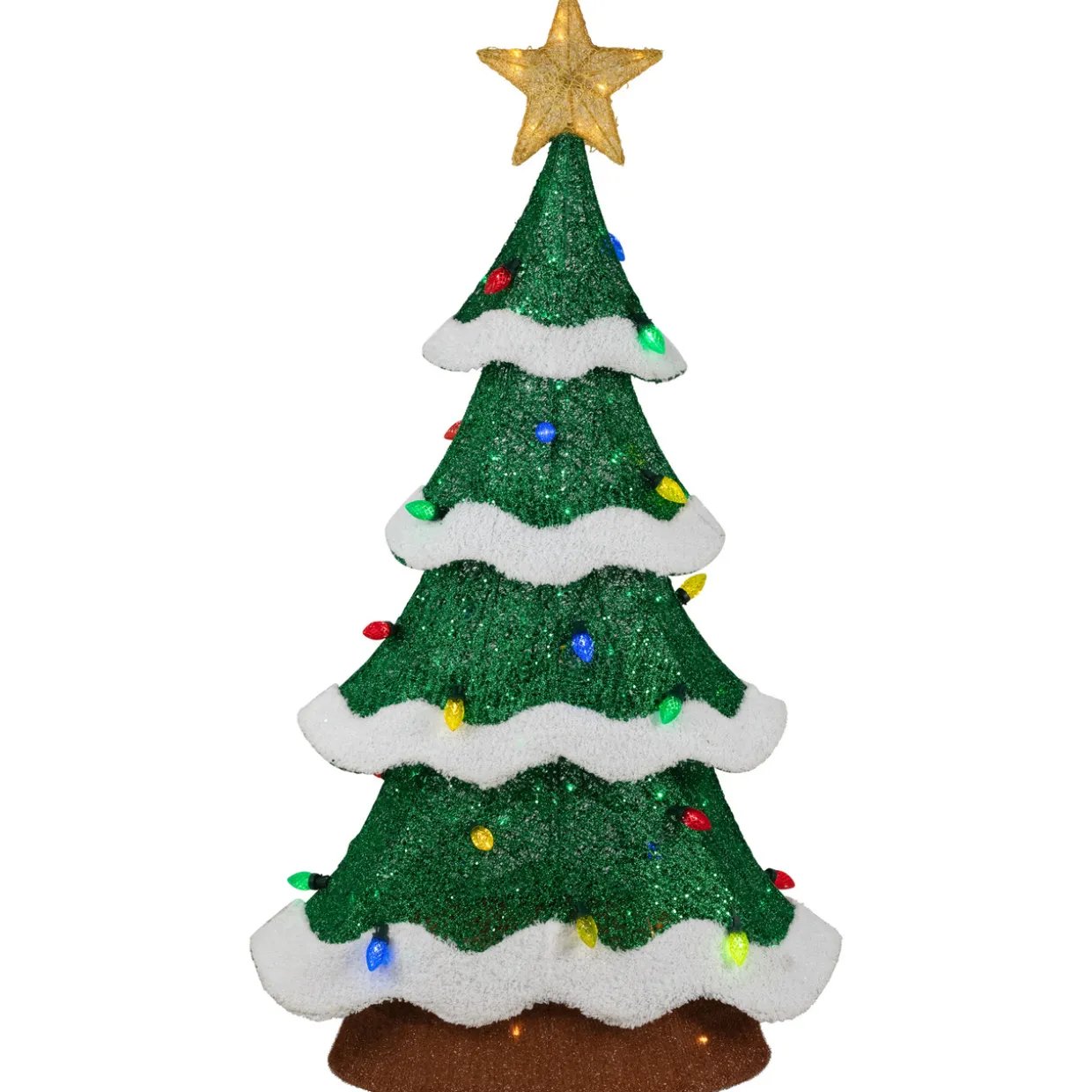 Lighted Christmas Tree Outdoor Yard Decoration - 50" - Green - Multi-Color LED